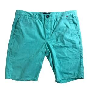 Hurley Men’s Flat Front Chino Shorts Green Size 36